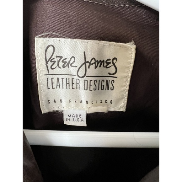Vintage Peter James Leather Company Brown Leather Men's 42 - Picture 3 of 4